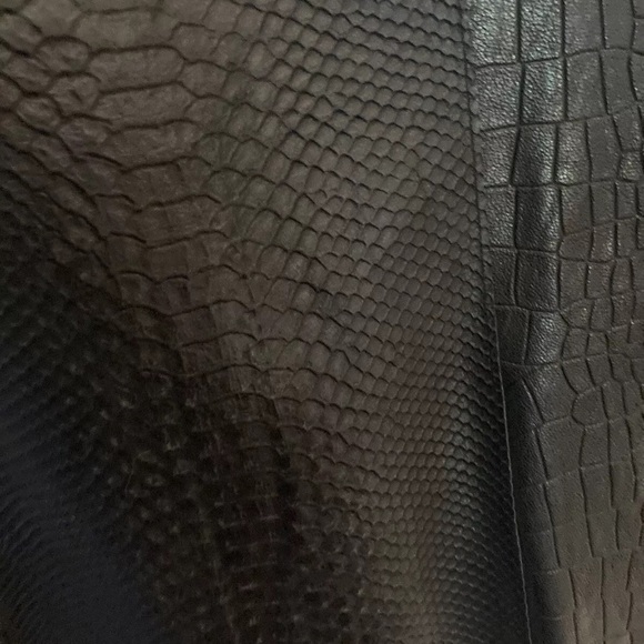 Kahlo Snakeskin embossed Leather Moto vest black S zip asymmetrical - Picture 7 of 7